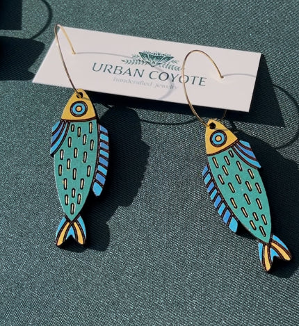 Funny Fish- Blue Sardine earrings