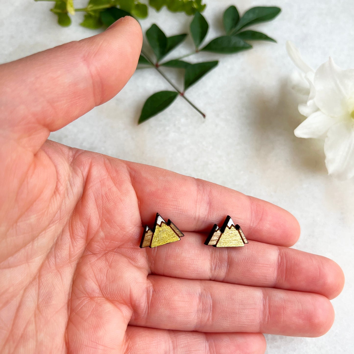 Mountain earrings- Gold