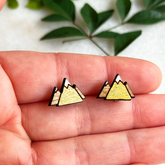 Mountain earrings- Gold