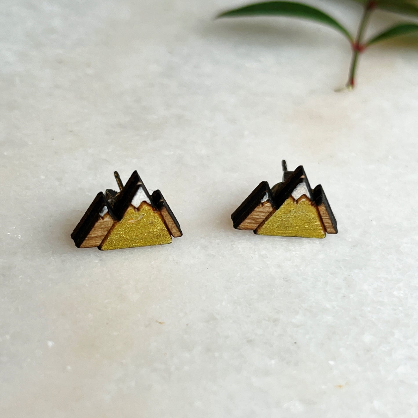 Mountain earrings- Gold