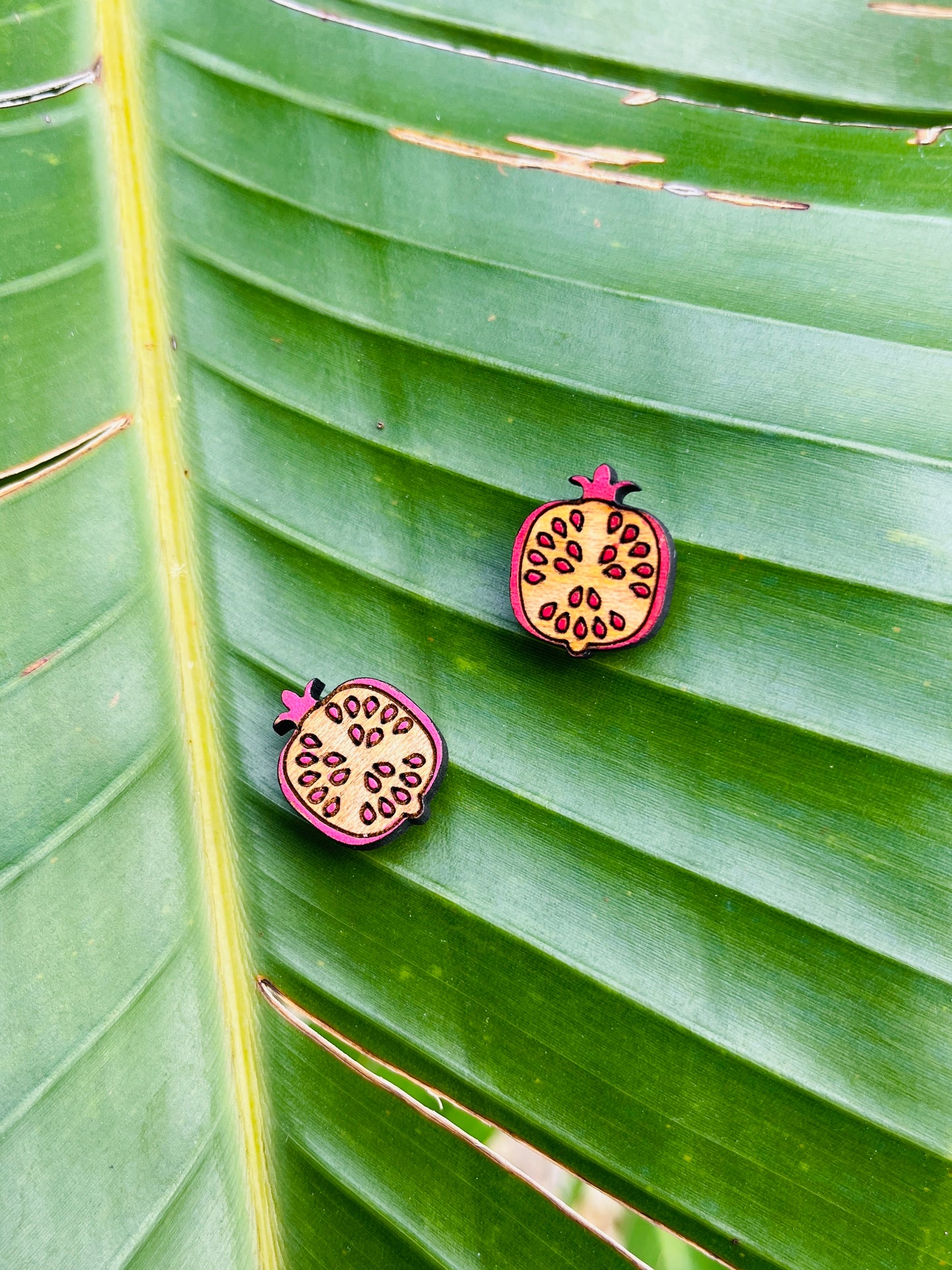 pomegranate wooden studs