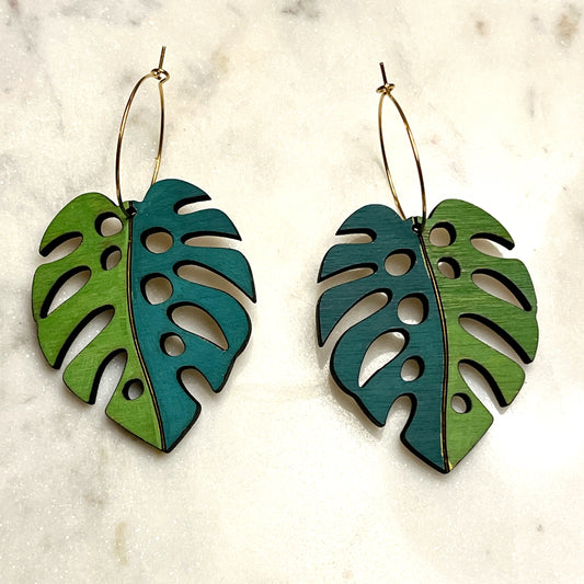 Monstera Leaf- two-toned green