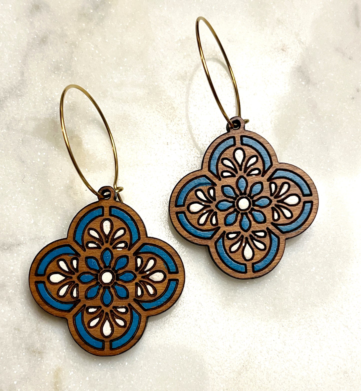 Mexican Flower Tile- Blue