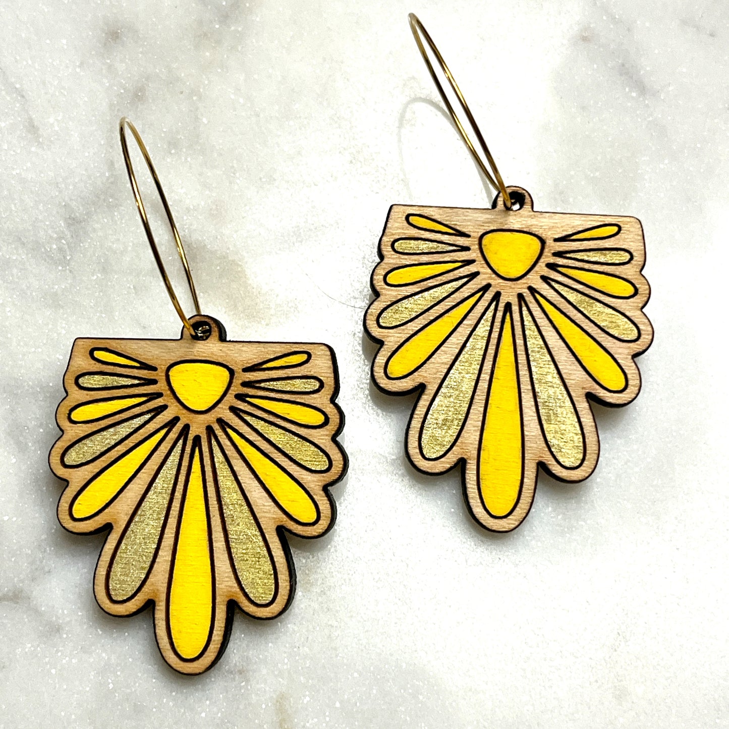 Daisy Drop Hoop- Yellow