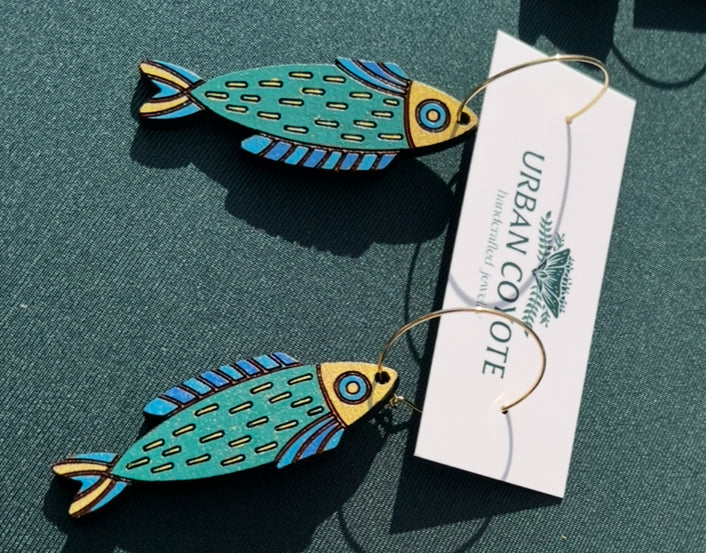 Funny Fish- Blue Sardine earrings