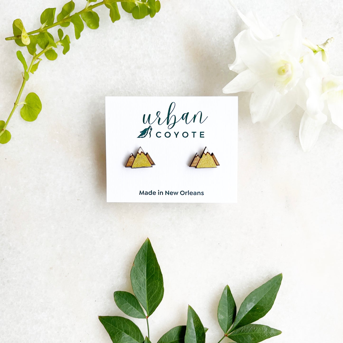 Mountain earrings- Gold